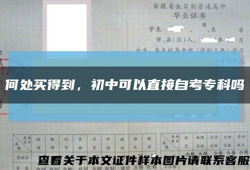 何處買得到，初中可以直接自考?？茊峥s略圖