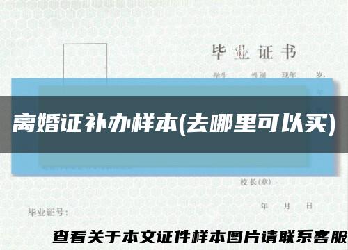 離婚證補辦樣本(去哪里可以買)縮略圖