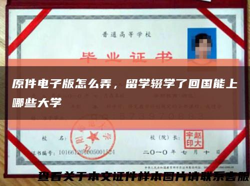 原件電子版怎么弄，留學輟學了回國能上哪些大學縮略圖