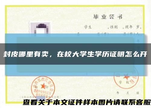 封皮哪里有賣，在校大學生學歷證明怎么開縮略圖