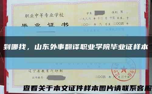 到哪找，山東外事翻譯職業學院畢業證樣本縮略圖