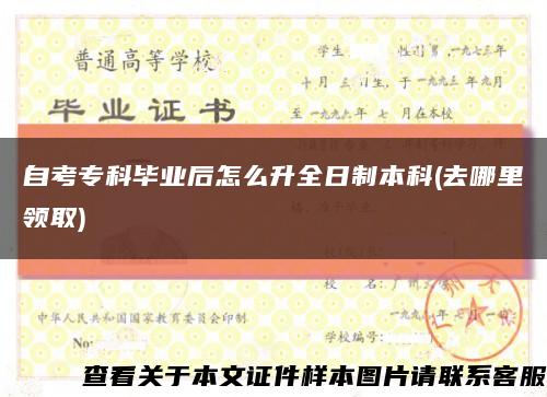 自考?？飘厴I后怎么升全日制本科(去哪里領取)縮略圖