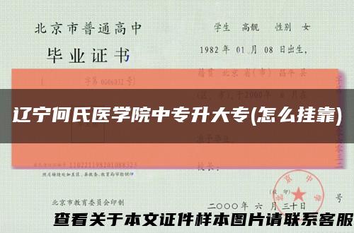 遼寧何氏醫學院中專升大專(怎么掛靠)縮略圖