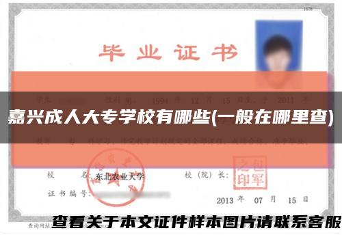 嘉興成人大專學校有哪些(一般在哪里查)縮略圖