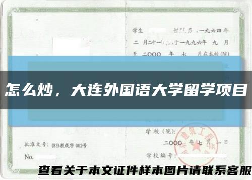 怎么炒，大連外國語大學留學項目縮略圖
