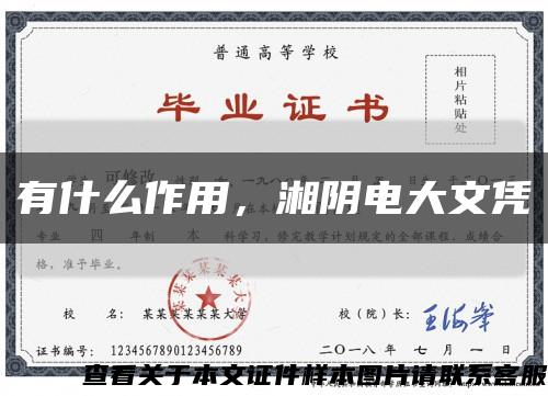 有什么作用，湘陰電大文憑縮略圖
