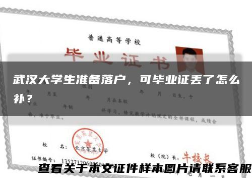 武漢大學生準備落戶，可畢業證丟了怎么補？縮略圖