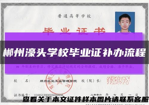 郴州濠頭學校畢業證補辦流程縮略圖