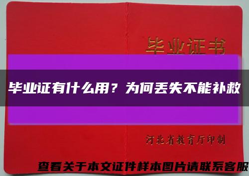 畢業證有什么用？為何丟失不能補救縮略圖