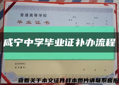 咸寧中學畢業證補辦流程縮略圖