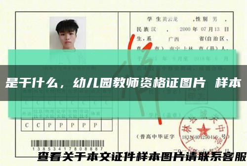 是干什么，幼兒園教師資格證圖片 樣本縮略圖