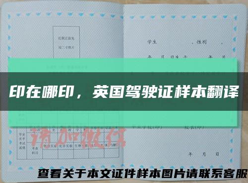 印在哪印，英國駕駛證樣本翻譯縮略圖