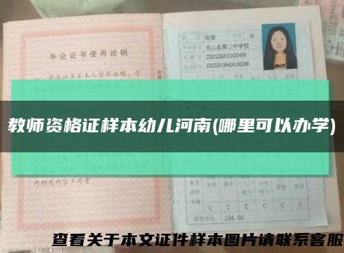 教師資格證樣本幼兒河南(哪里可以辦學)縮略圖