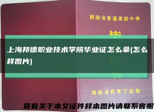 上海邦德職業技術學院畢業證怎么拿(怎么樣圖片)縮略圖