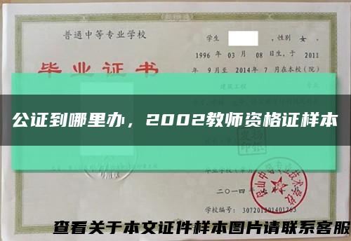公證到哪里辦，2002教師資格證樣本縮略圖