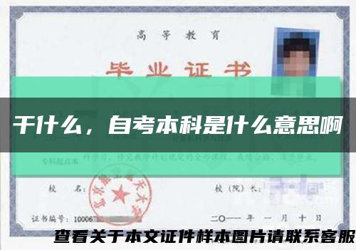 干什么，自考本科是什么意思啊縮略圖