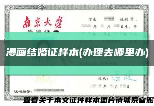 漫畫結婚證樣本(辦理去哪里辦)縮略圖
