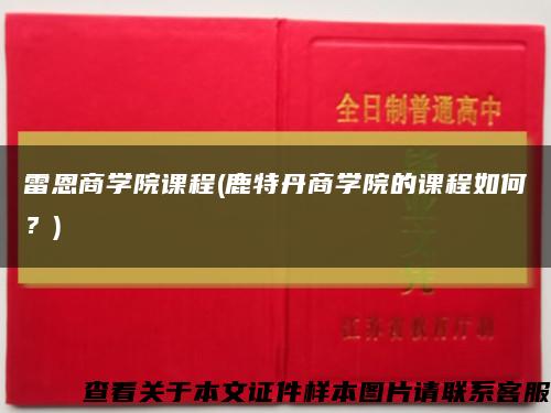雷恩商學院課程(鹿特丹商學院的課程如何？)縮略圖