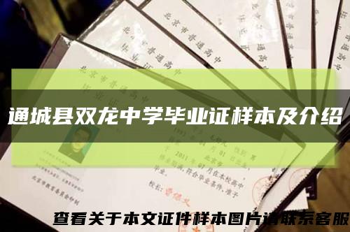 通城縣雙龍中學畢業證樣本及介紹縮略圖
