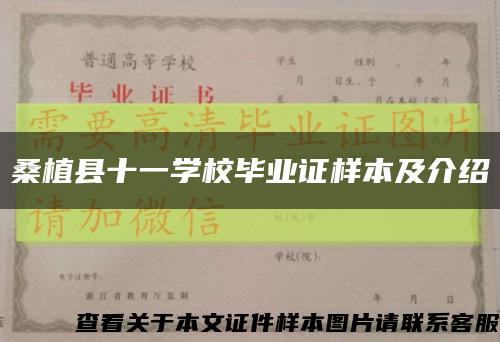 桑植縣十一學校畢業證樣本及介紹縮略圖