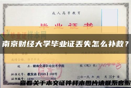 南京財經大學畢業證丟失怎么補救？縮略圖