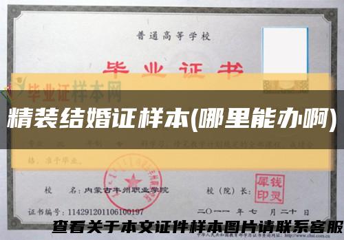 精裝結婚證樣本(哪里能辦啊)縮略圖