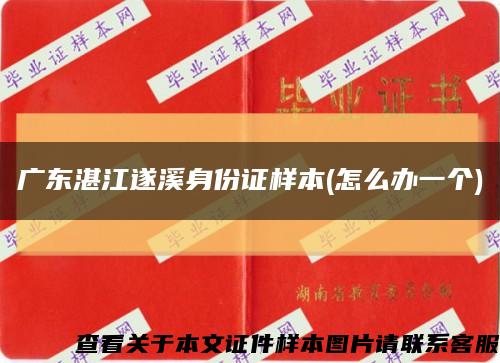 廣東湛江遂溪身份證樣本(怎么辦一個)縮略圖