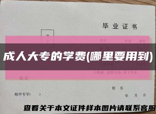 成人大專的學費(哪里要用到)縮略圖