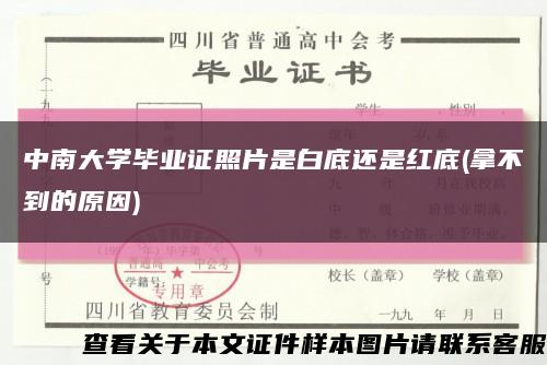 中南大學畢業證照片是白底還是紅底(拿不到的原因)縮略圖