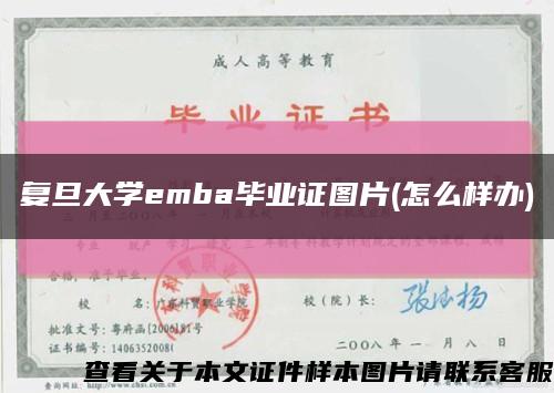 復旦大學emba畢業證圖片(怎么樣辦)縮略圖