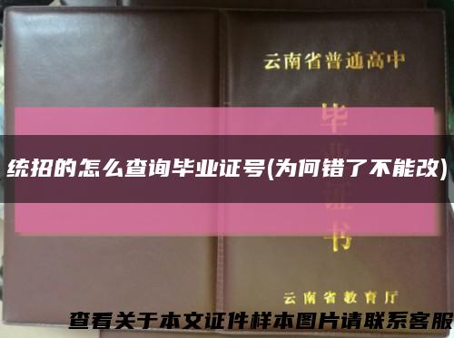 統招的怎么查詢畢業證號(為何錯了不能改)縮略圖