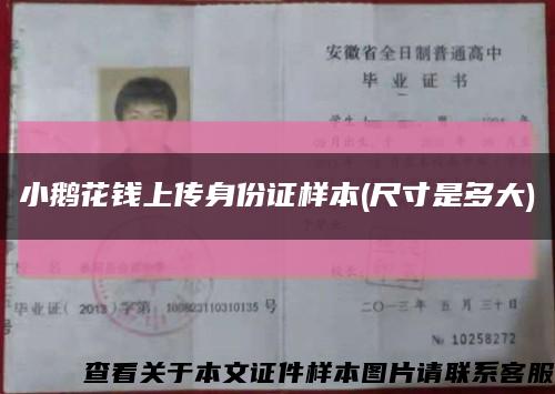 小鵝花錢上傳身份證樣本(尺寸是多大)縮略圖