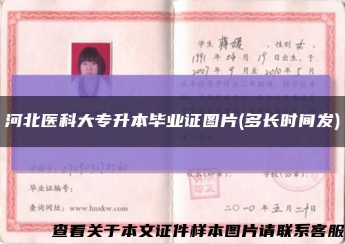 河北醫科大專升本畢業證圖片(多長時間發)縮略圖