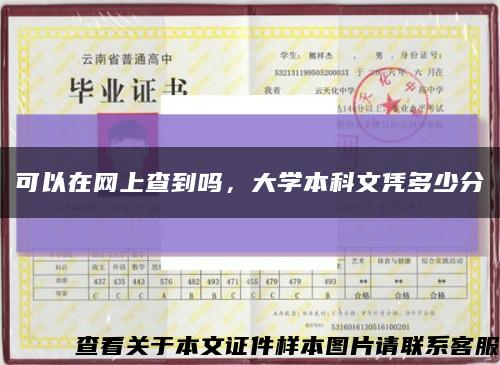 可以在網上查到嗎，大學本科文憑多少分縮略圖
