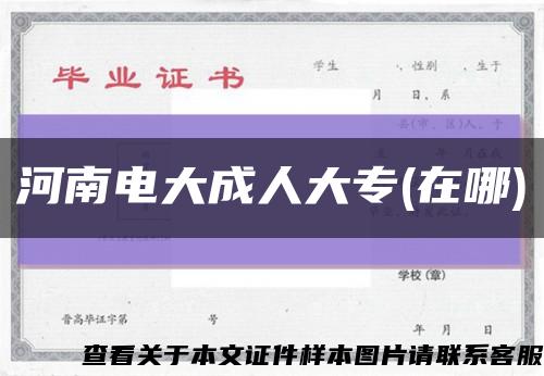 河南電大成人大專(在哪)縮略圖