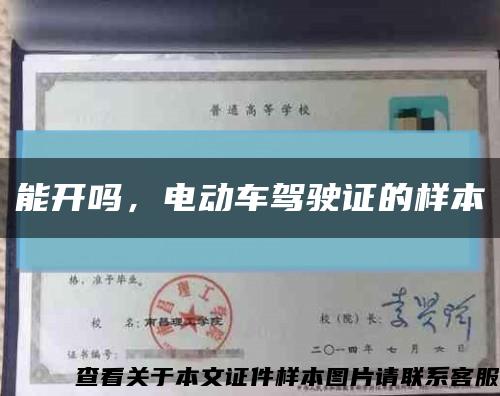能開嗎，電動車駕駛證的樣本縮略圖