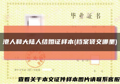 港人和大陸人結婚證樣本(檔案袋交哪里)縮略圖