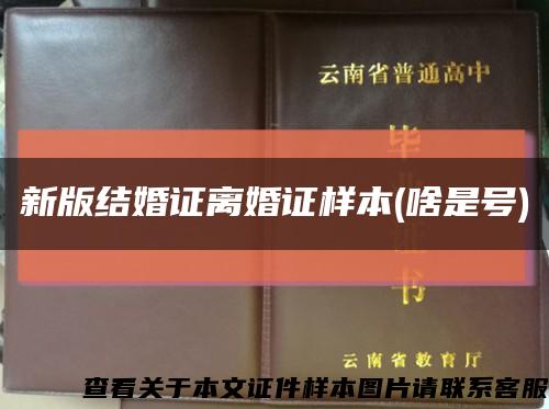新版結婚證離婚證樣本(啥是號)縮略圖