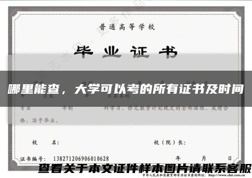 哪里能查，大學可以考的所有證書及時間縮略圖