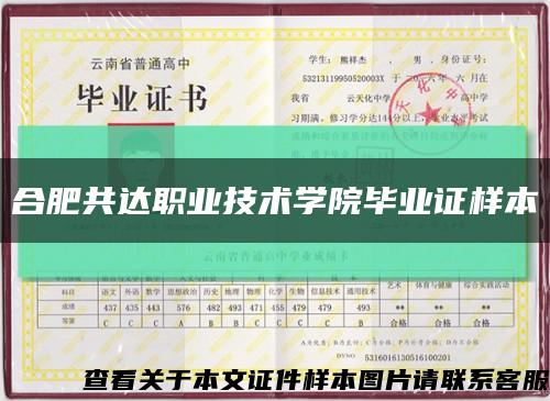 合肥共達職業技術學院畢業證樣本縮略圖