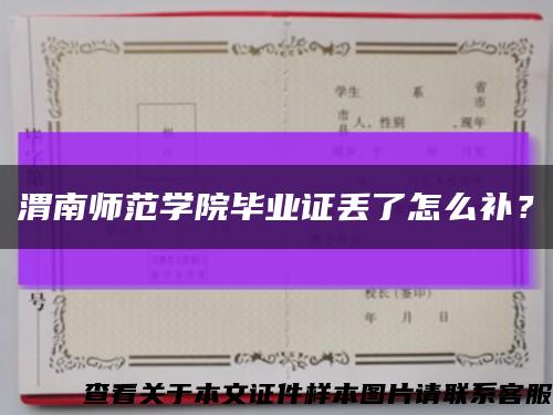 渭南師范學院畢業證丟了怎么補？縮略圖