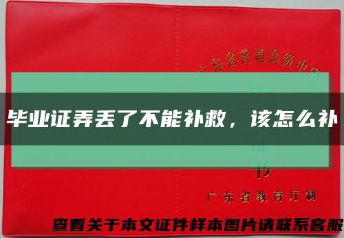 畢業證弄丟了不能補救，該怎么補縮略圖