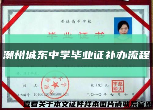 潮州城東中學畢業證補辦流程縮略圖