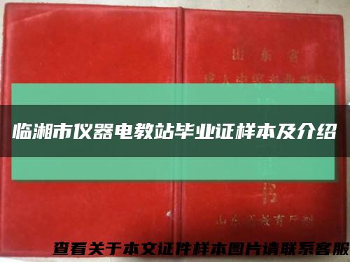 臨湘市儀器電教站畢業證樣本及介紹縮略圖