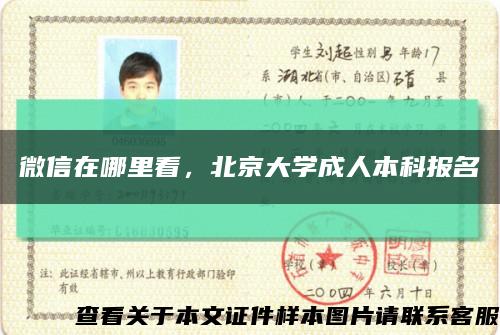 微信在哪里看，北京大學成人本科報名縮略圖