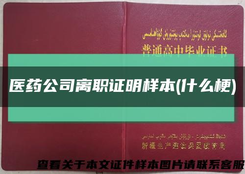 醫藥公司離職證明樣本(什么梗)縮略圖