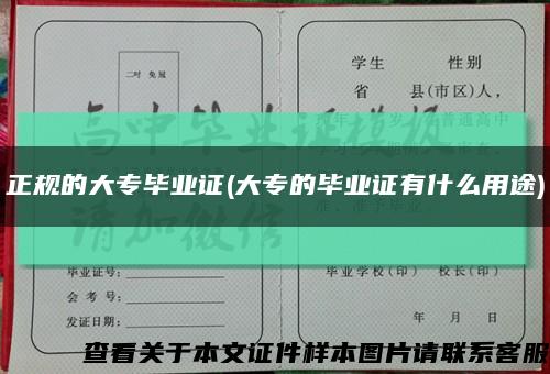 正規的大專畢業證(大專的畢業證有什么用途)縮略圖
