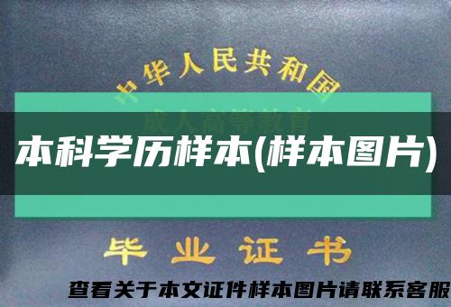 本科學歷樣本(樣本圖片)縮略圖