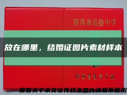 放在哪里，結婚證圖片素材樣本縮略圖