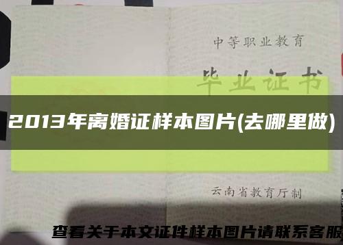 2013年離婚證樣本圖片(去哪里做)縮略圖